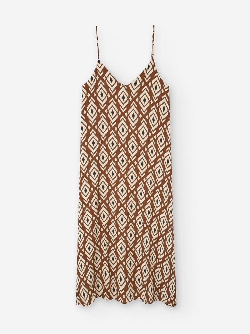 Robe à Bretelles avec Motif Marron - Kiabi