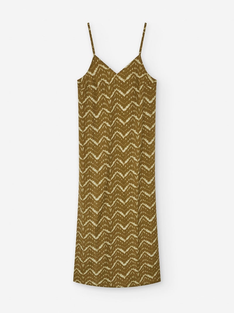 Robe à Bretelles avec Motif Vert - Kiabi