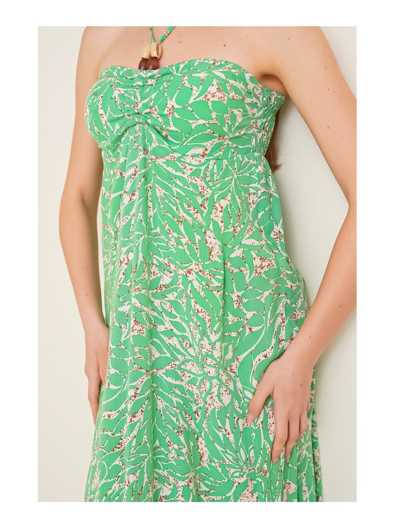 Robe à bretelles avec Motifs - Vert Anis Vert - Kiabi