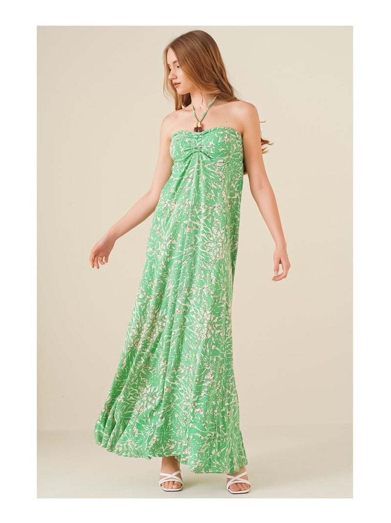 Robe à bretelles avec Motifs - Vert Anis Vert - Kiabi