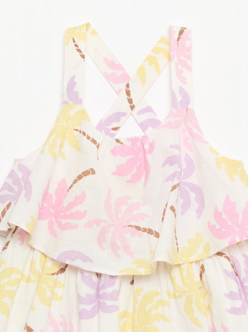 Robe à bretelles croisées + volants forme housse - Kiabi