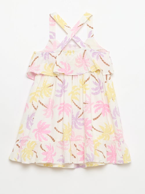 Robe à bretelles croisées + volants forme housse - Kiabi