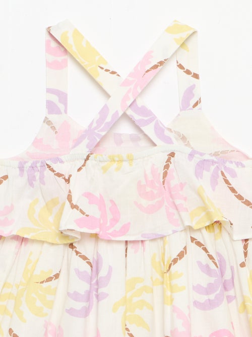 Robe à bretelles croisées + volants forme housse - Kiabi