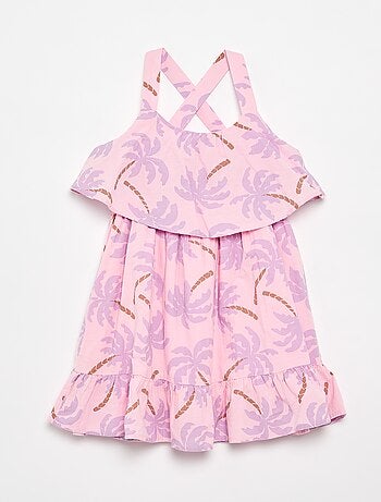 Robe à bretelles croisées + volants forme housse