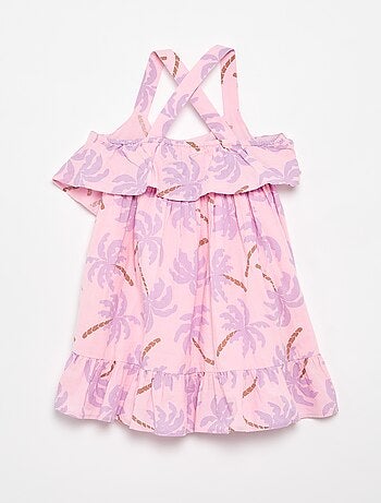 Robe à bretelles croisées + volants forme housse