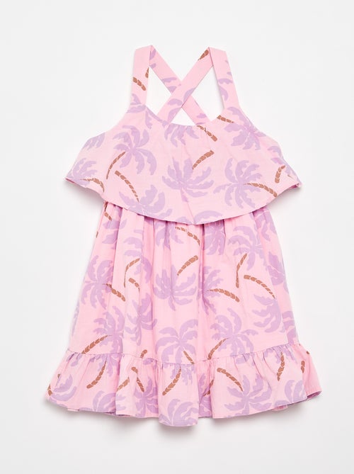 Robe à bretelles croisées + volants forme housse - Kiabi