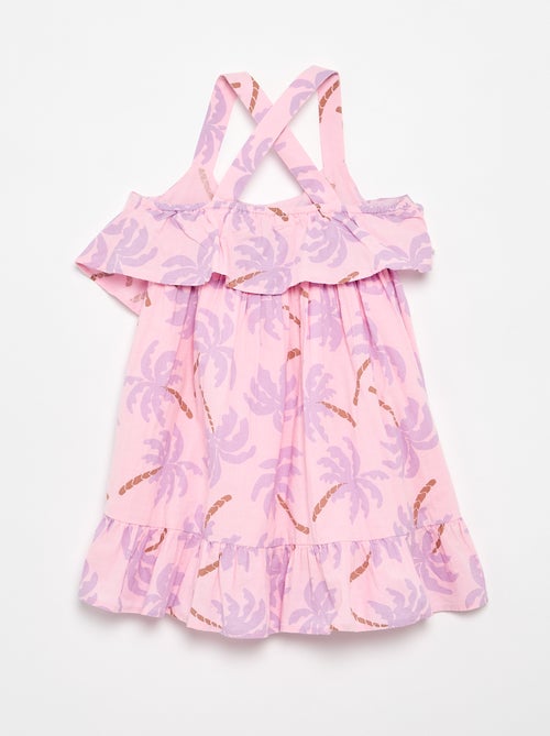 Robe à bretelles croisées + volants forme housse - Kiabi