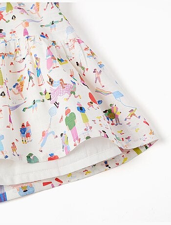 Robe à bretelles en coton avec imprimé Carolina Celas x Zippy