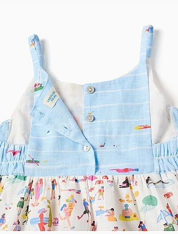 Robe à bretelles en coton avec imprimé Carolina Celas x Zippy