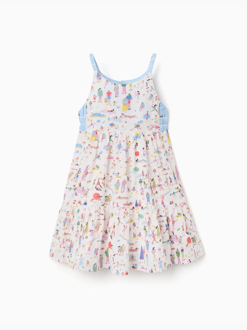 Robe à bretelles en coton avec imprimé Carolina Celas x Zippy Blanc - Kiabi
