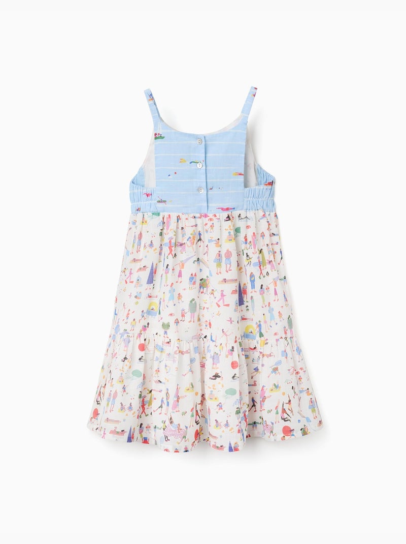 Robe à bretelles en coton avec imprimé Carolina Celas x Zippy Blanc - Kiabi