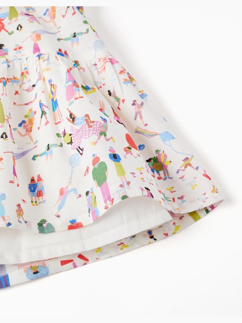 Robe à bretelles en coton avec imprimé Carolina Celas x Zippy Blanc - Kiabi