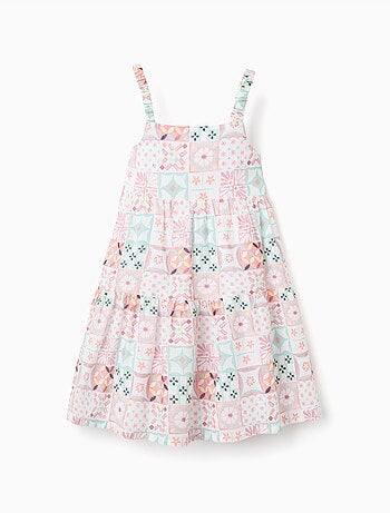 Robe à bretelles en coton avec motif mosaïque