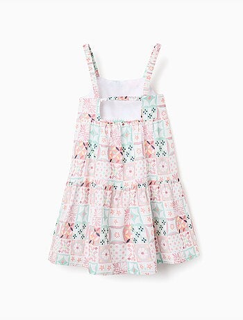 Robe à bretelles en coton avec motif mosaïque