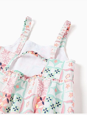 Robe à bretelles en coton avec motif mosaïque