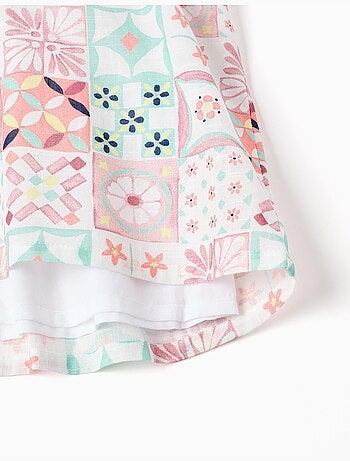 Robe à bretelles en coton avec motif mosaïque
