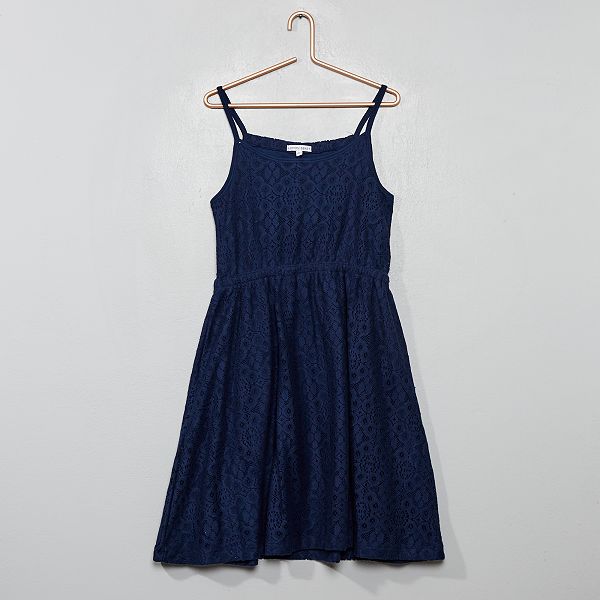 Robe à bretelles en dentelle Fille adolescente bleu Kiabi 17,00€