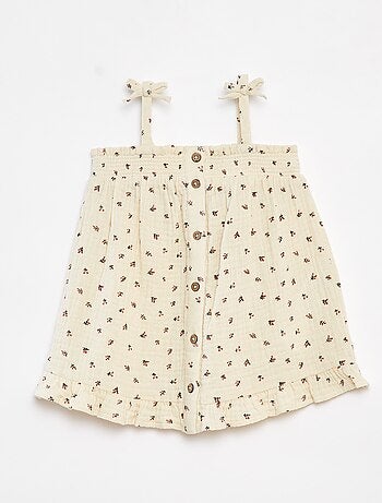 Robe à bretelles en gaze de coton
