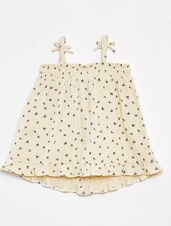 Robe à bretelles en gaze de coton