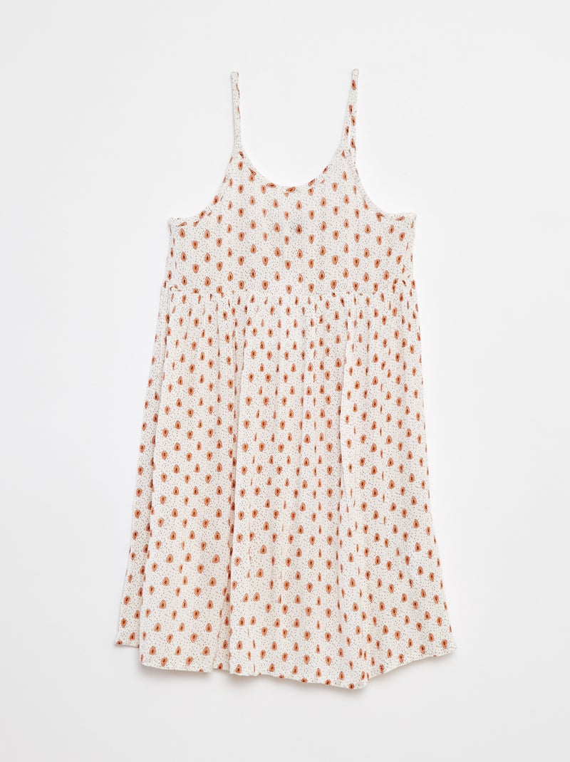 Robe à bretelles en maille crêpe Blanc - Kiabi
