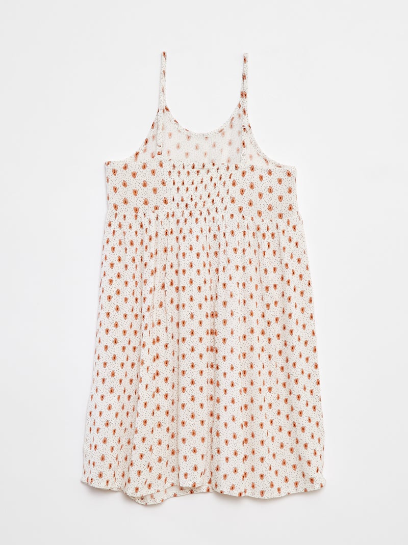 Robe à bretelles en maille crêpe Blanc - Kiabi