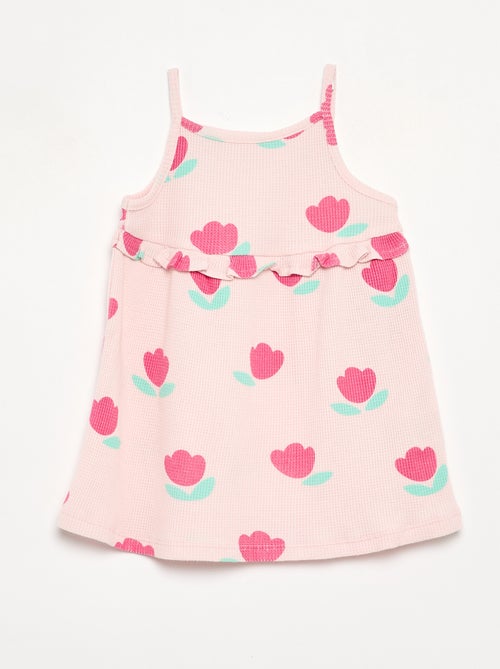 Robe à bretelles en nid d'abeille - Kiabi Robe à bretelles en nid d'abeille - Kiabi
