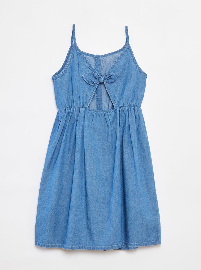 Robe à bretelles en tencel BLEU - Kiabi