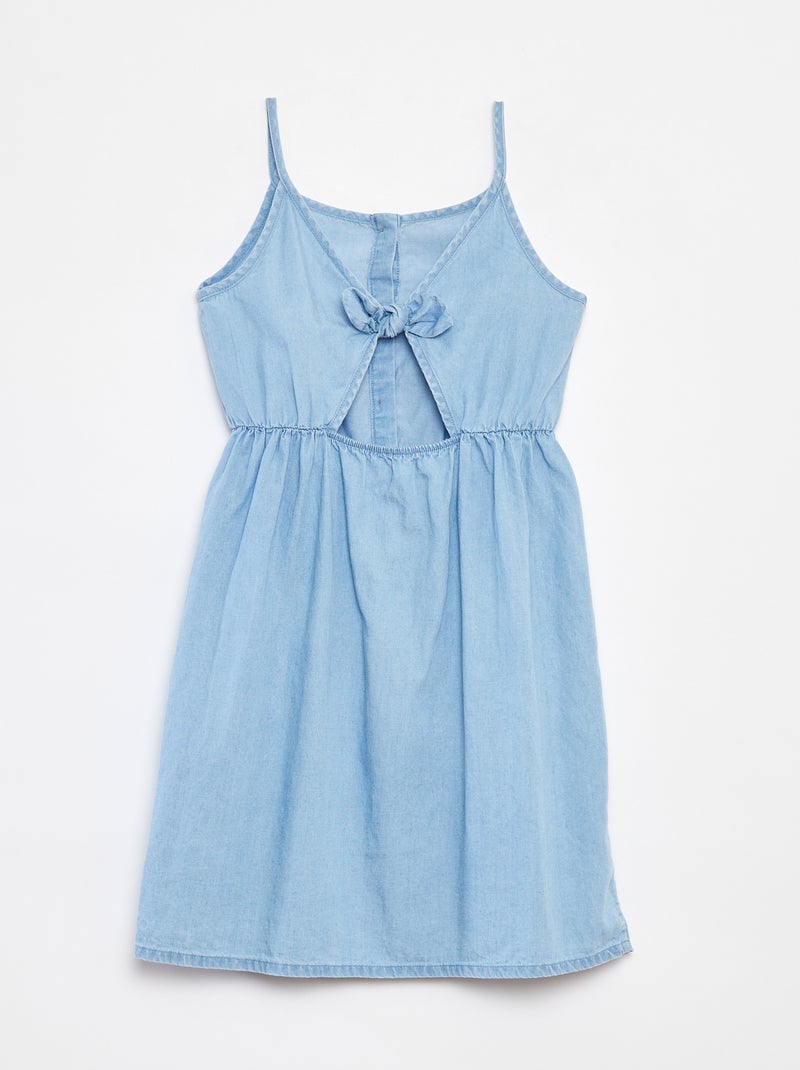 Robe à bretelles en tencel BLEU - Kiabi