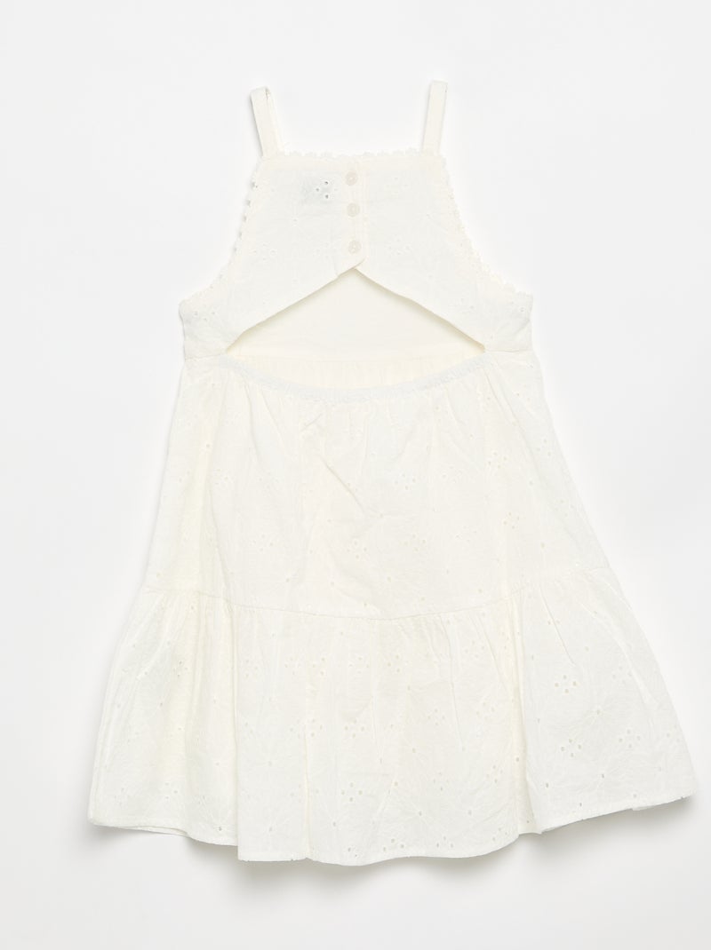 Robe à bretelles et broderies anglaises Blanc - Kiabi