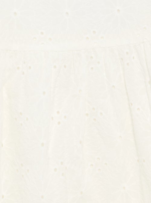 Robe à bretelles et broderies anglaises - Kiabi