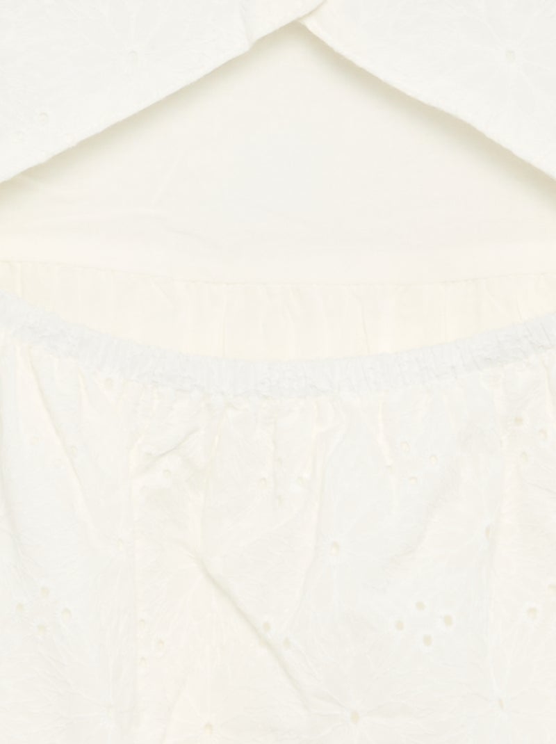Robe à bretelles et broderies anglaises Blanc - Kiabi