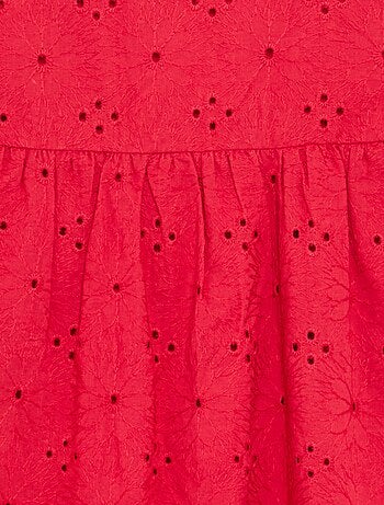 Robe à bretelles et broderies anglaises
