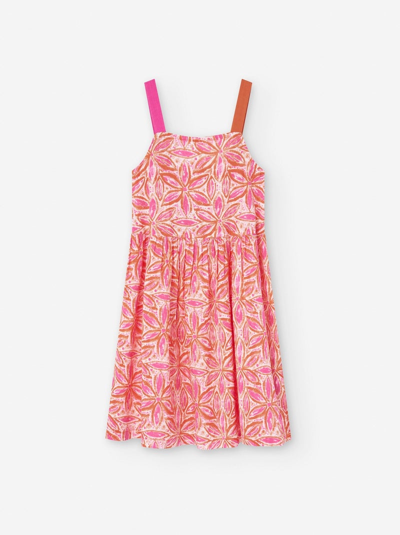 Robe à Bretelles Florale Orange - Kiabi