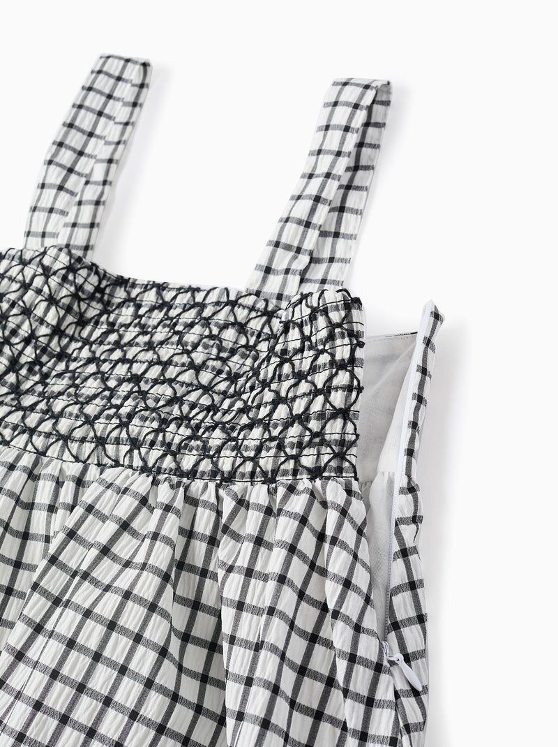 Robe à Bretelles Motif Vichy Gris foncé - Kiabi