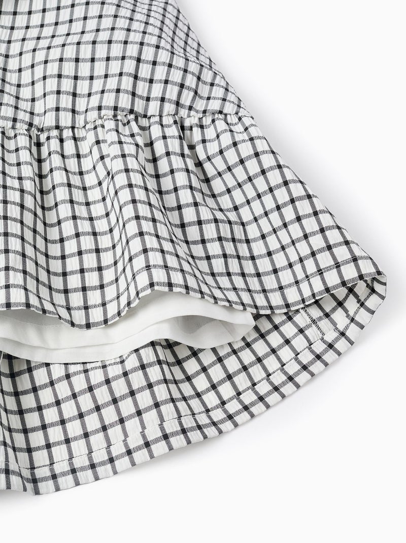 Robe à Bretelles Motif Vichy Gris foncé - Kiabi