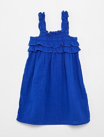 Robe à bretelles smokée avec volants