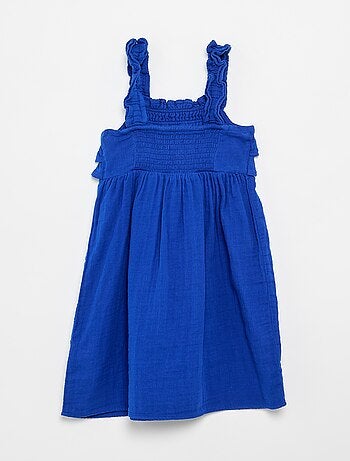 Robe à bretelles smokée avec volants