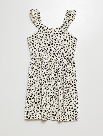 Robe à bretelles volantées à motif