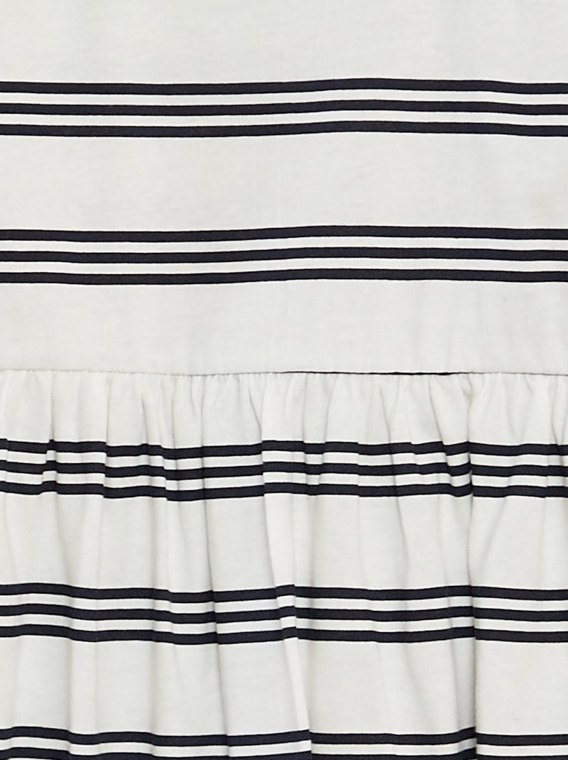 Robe à bretelles volantées à motif Blanc rayé - Kiabi