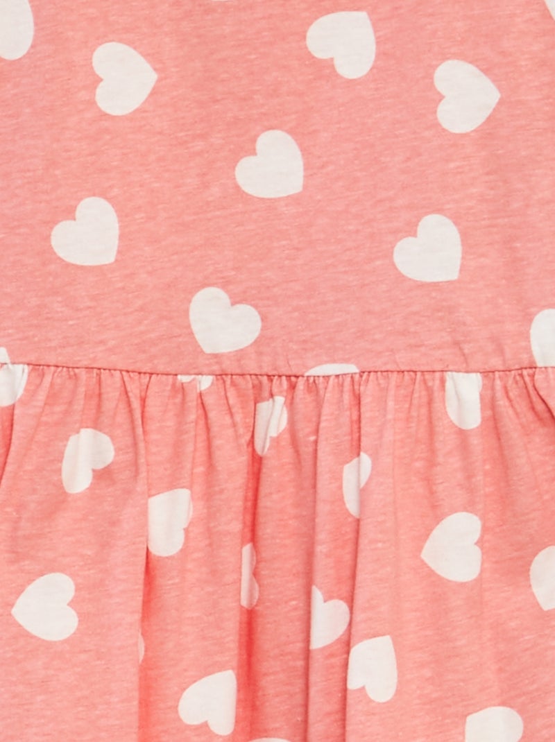 Robe à bretelles volantées à motif Corail cœur - Kiabi