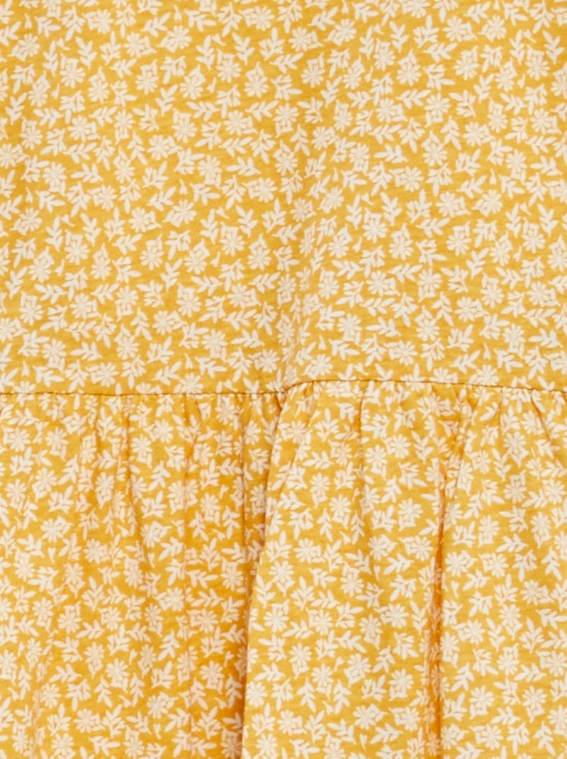 Robe à bretelles volantées à motif Jaune fleurs - Kiabi