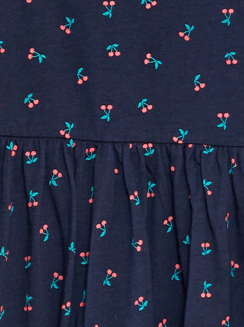 Robe à bretelles volantées à motif Marine cerises - Kiabi