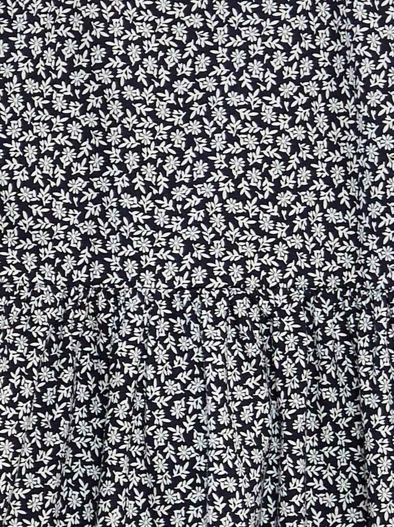 Robe à bretelles volantées à motif Marine fleurs - Kiabi