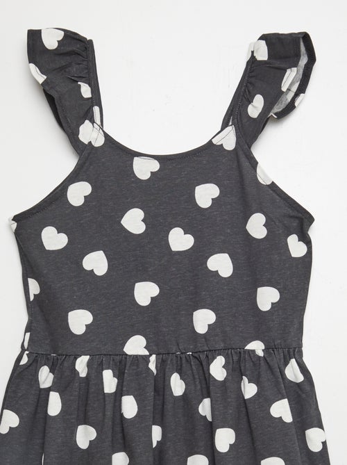 Robe à bretelles volantées à motif - Kiabi