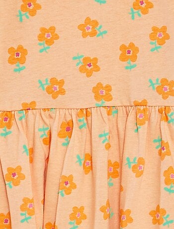 Robe à bretelles volantées à motif