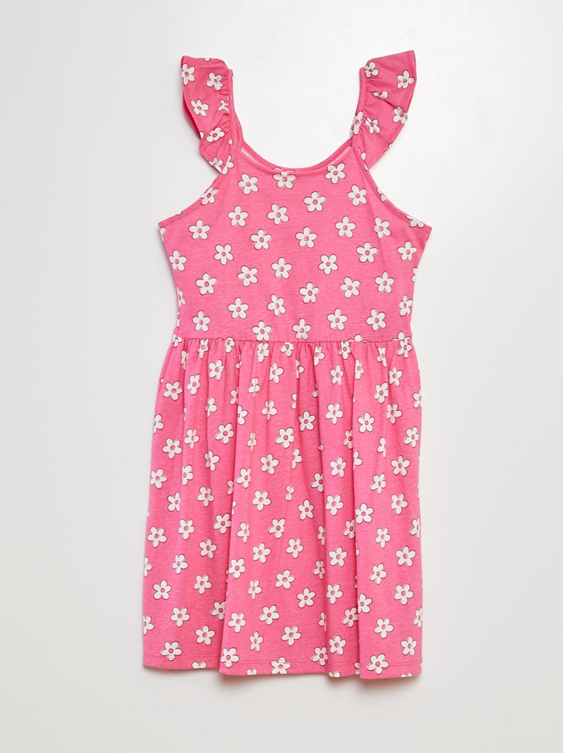 Robe à bretelles volantées à motif ROSE - Kiabi