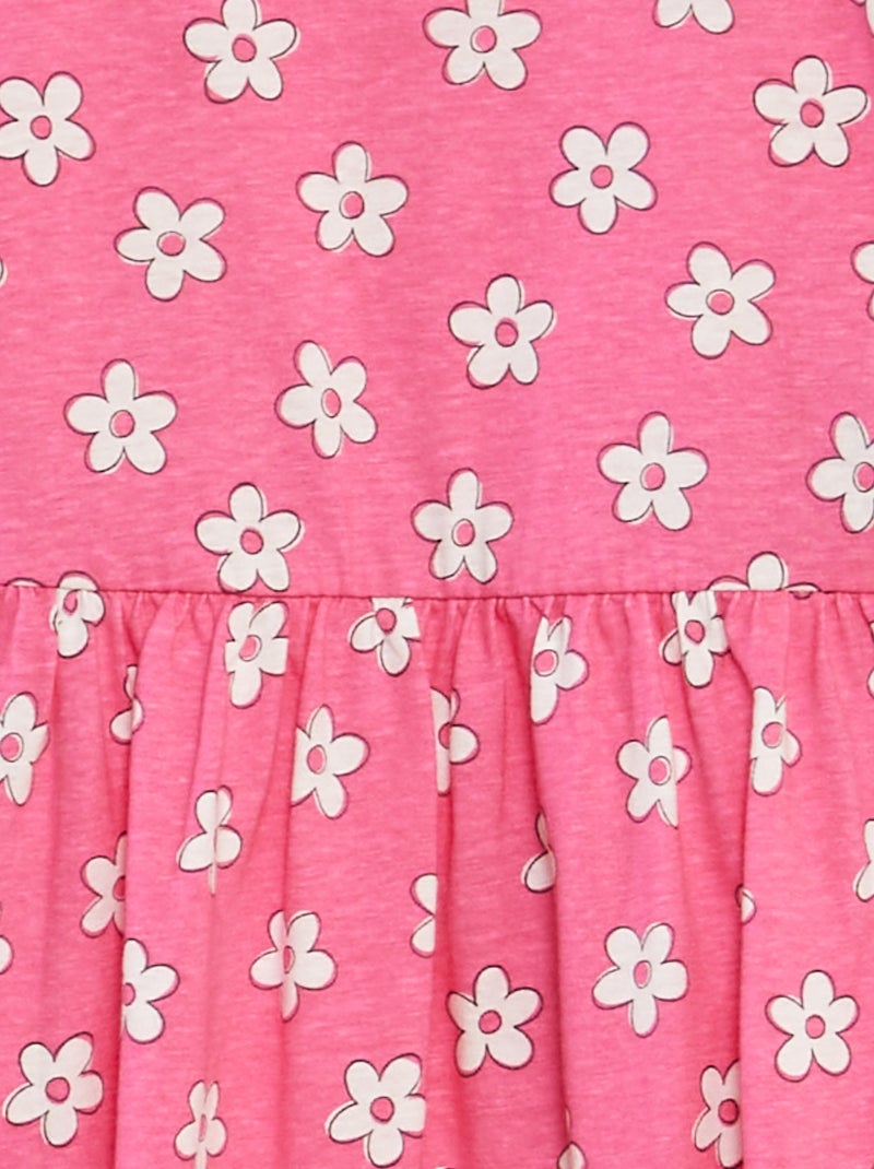 Robe à bretelles volantées à motif Rose fleurs - Kiabi