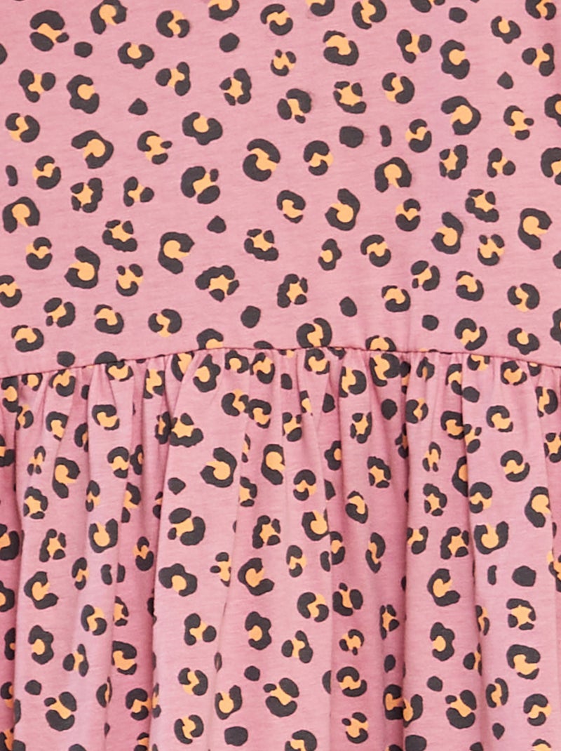 Robe à bretelles volantées à motif Rose léopard - Kiabi