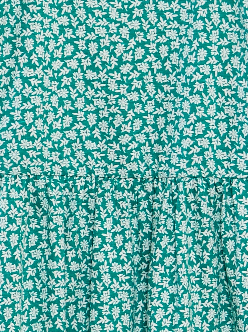 Robe à bretelles volantées à motif Vert fleurs - Kiabi