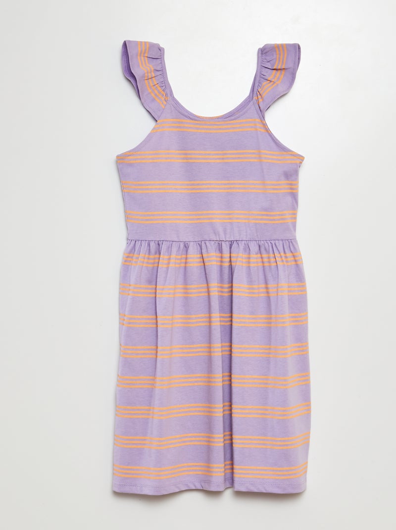 Robe à bretelles volantées à motif VIOLET - Kiabi